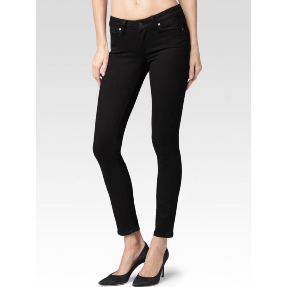 Women’s PAIGE Verdugo Crop Skinny Ankle Jeans Black Denim Size 27